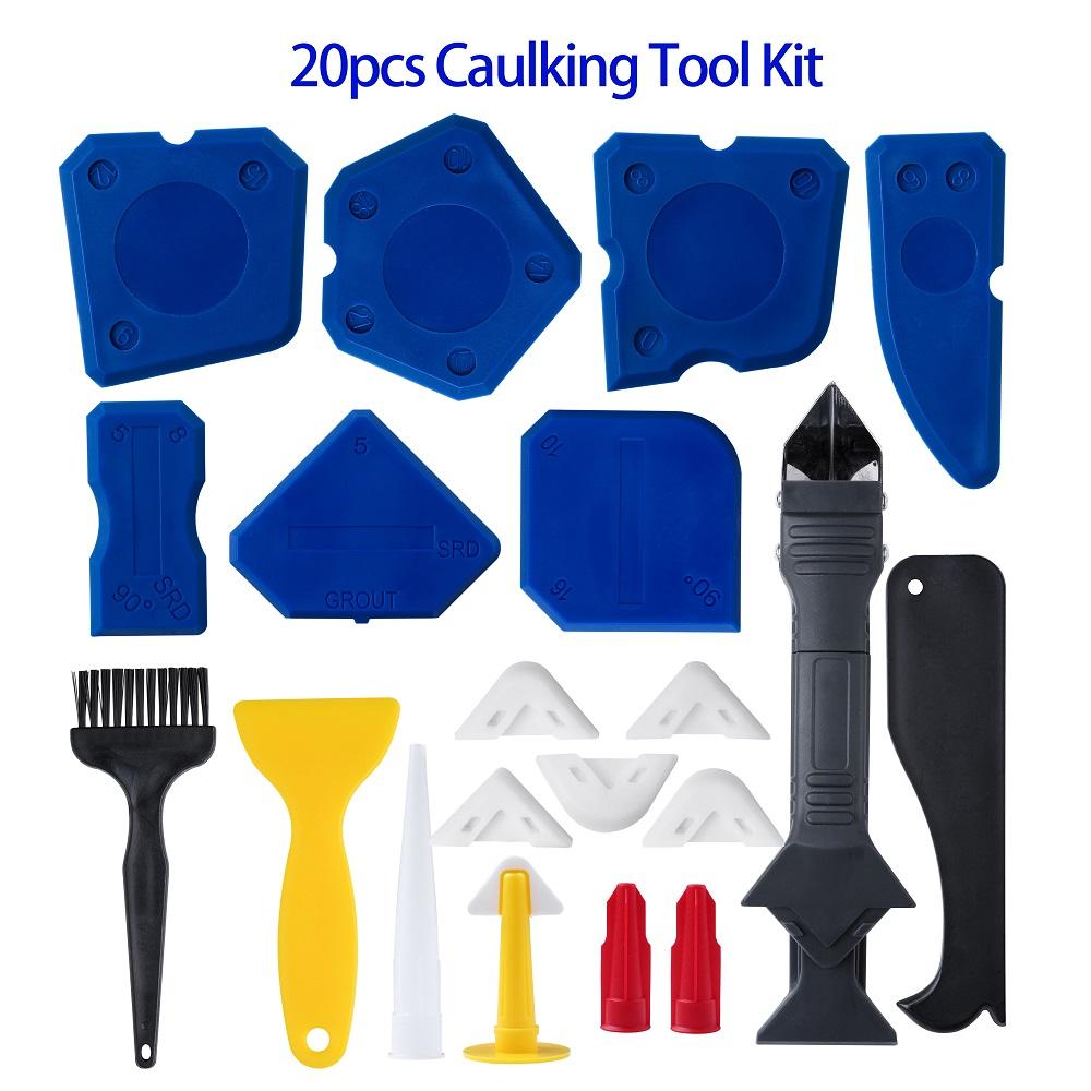Caulk Finishing Kit20 in 1 Silicone Caulking Tools Caulk Finishing Silicone Sealant Scraper Tool Nozzle