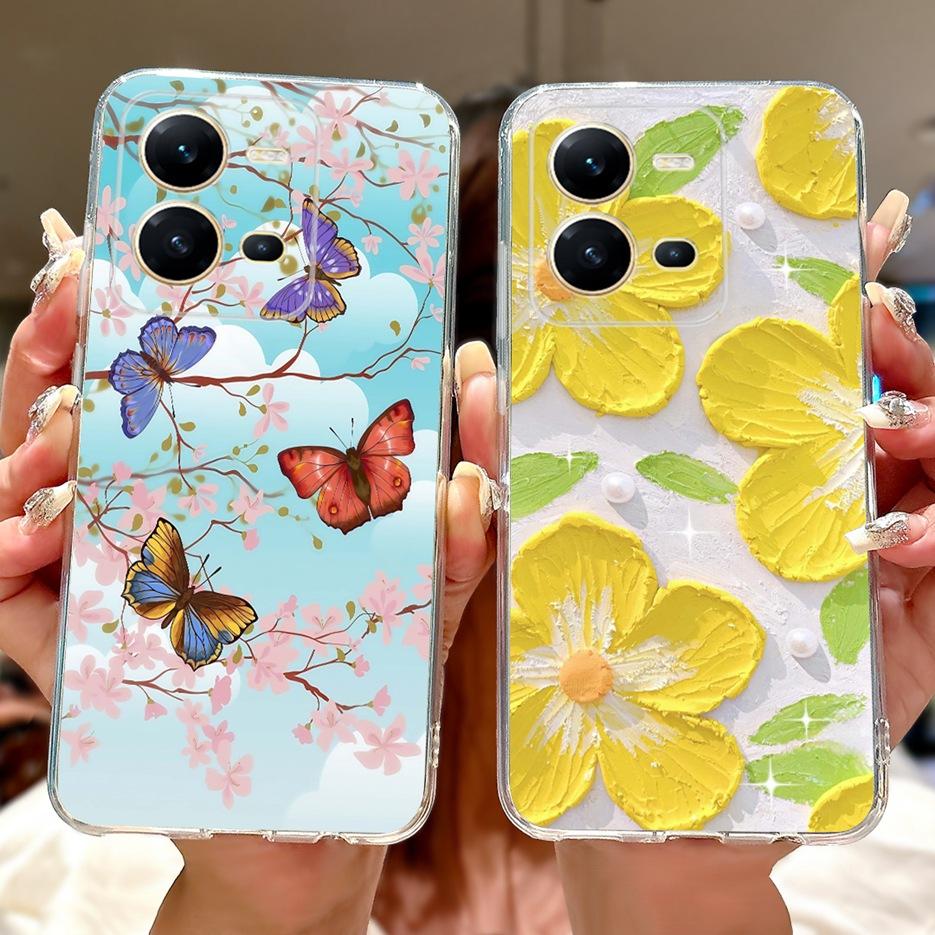 Чехол для Vivo V25 5G Чехол Vivo V25e V2201 Милый Кот Король Лев Расписной Чехол Мягкий Силиконовый Чехол для Телефона Для Vivo V25e V 25 VivoV25 Fundas