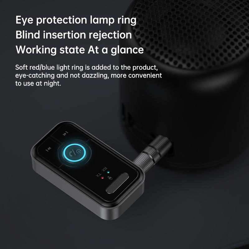 VAORLO 2 в 1 Bluetooth 5.4 аудио передатчик приемник 3.5 мм AUX HiFi стерео музыкальный беспроводной адаптер с микрофоном для ТВ ПК автомобиля самолета динамик наушники