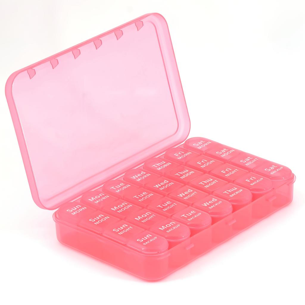 Pill Organizer 4 Times a Day Pill Box 7 Day,Large Weekly Medicine Pill Organizer for Travel with Removable Individual Containers
