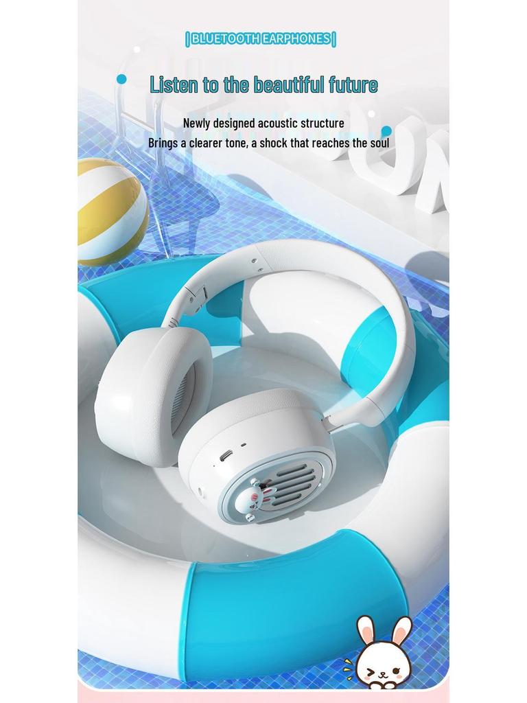KE-24 Милый Кролик Облако Bluetooth 5.3 Наушники: Высокое качество звука, беспроводные и удобные.