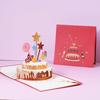 3D Birthday Card Handmade Paper Carving Star Cake Card Creative Wedding Employee Anniversary Greeting Card