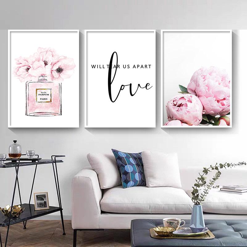 Розовый цветок бутон плакат настенная живопись на холсте цитата растительный принт скандинавская мода современный домашний декор фотографии для дизайна общежития