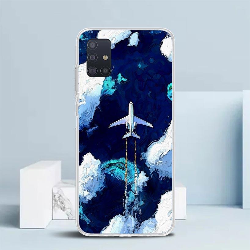 Крутой Мягкий Чехол с Изображением Самолета для Samsung Galaxy A12 A22 A32 A52 A72 A02S Чехол для Телефона Note 20 Ultra 10 S10 Plus A51 A71 A50S