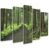 Five Piece Picture Canvas Print Forest Street Trees Nature