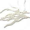50pcs Silver White Engraved Pattern Tube Swirl Noodle Beads Jewelry Making