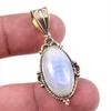 Подвеска из натурального радужного лунного камня 925 пробы в двух тонах, 1,75 дюйма, P8j48