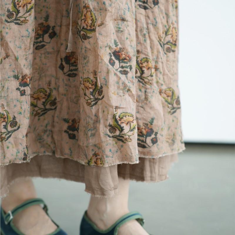 Johnature Женские винтажные юбки с цветочным принтом, эластичная талия, свободные, из высококачественной ткани, летние свободные А-силуэта