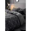 Fitted Sheets Duvet Cover Set Single Geometric Basic Gray