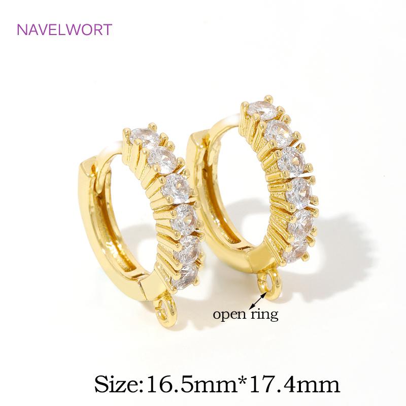 Fashion 18K Gold Plated Earwires Brass Earring Hooks Clasps Accessories,Fasteners For Earrings,DIY Earrings Making Accessories