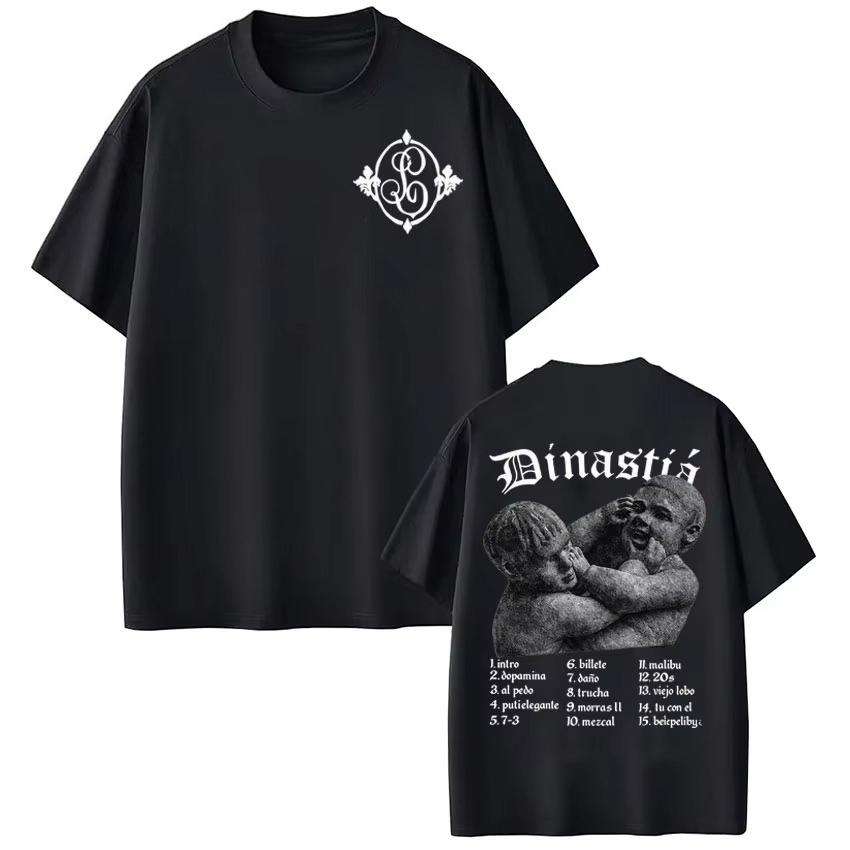 Rapper Peso Pluma Tito Double P Dinastia Tour Print Tshirts Men Women Fashion Tshirts Summer pure Cotton Casual Cotton Tshirt