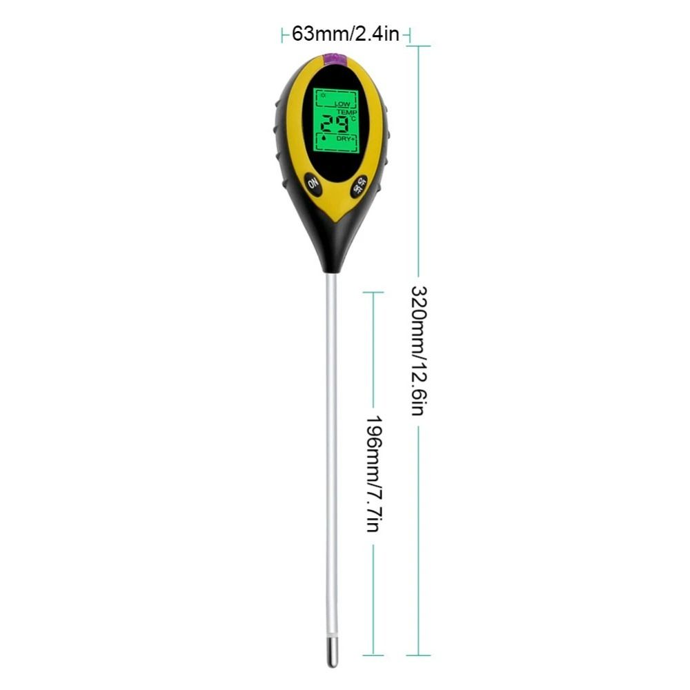 4 In 1 Soil Survey Instrument LCD Screen PH Meter Humidity Monitor Soil Tester  Flower Plants