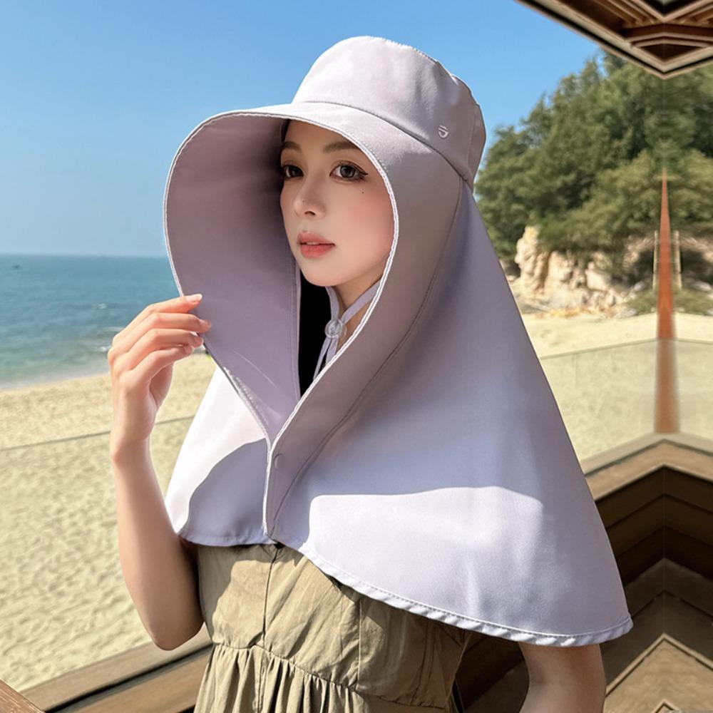 Fisherman Hat Wide-Brimmed Shawl Fisherman Hat Sunscreen Adjustable Sunshade Sun Hat Lightweight Soft Picking Tea Hat Travel