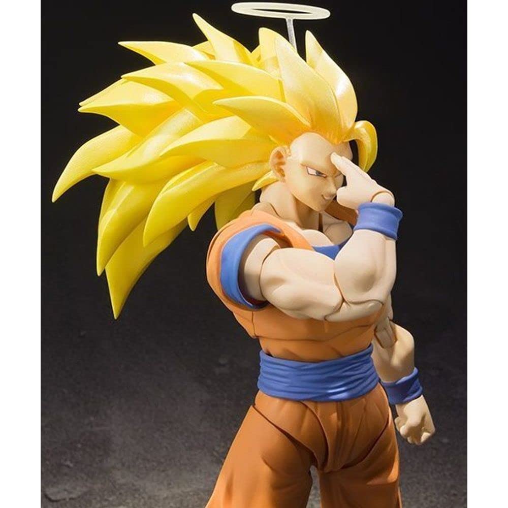 TAMASHII NATIONS Dragon Ball Z Super Saiyan 3 Son Goku 155mm PVC ABS articulated S.H.Figuarts (approx. tall, & painted, figure)