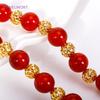 Brass 18K Gold Plated 4/5/6/8mm Round Hollow Spacer Beads,Make Beads For Bracelets,Jewelry And Accessories Wholesale