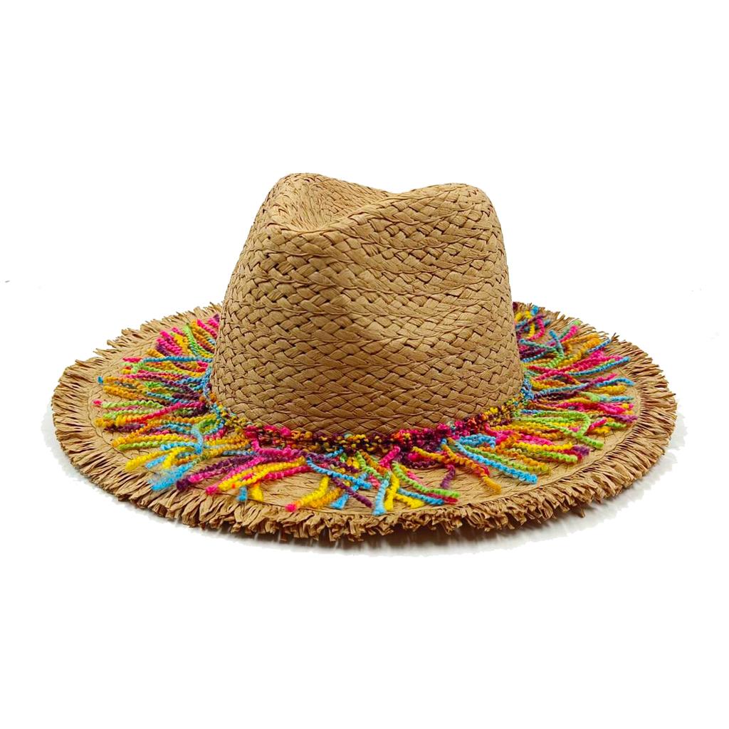 Summer Straw Hat Pearl Pin Women's Summer Seaside Sunshade Hollow Groove Flat Top Straw Hat  Sombrero