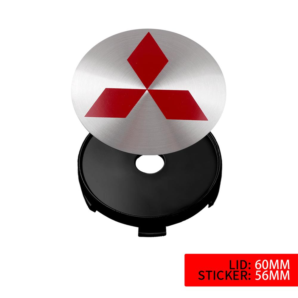 4 шт. 56/60 мм Колпаки на ступицу автомобиля Центральные колпаки на колеса автомобиля Наклейка на колпак Ступица колеса для Mitsubishi Asx Lancer 10 Outlander 3 l200