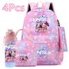 4 шт./компл. Рюкзак с KPOP-принтом, Сумка, Пенал с бутылкой для воды 750 мл для мальчика-подростка, девочки, Большая вместимость, Сумка для книг, Школьный рюкзак, Стакан для питья