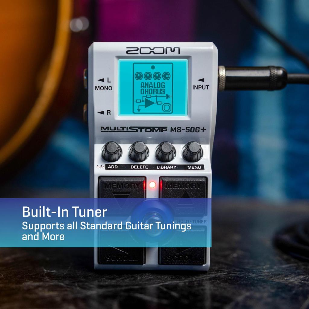 Zoom Педаль Multi Stomp белого цвета, оснащенная IR 102 типами гитарных эффектов MS-50G+ многослойная