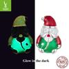 Yinziyun 925 Sterling Silver Luminous Santa Claus Stud Earrings - Trendy European & American Christmas Gift.