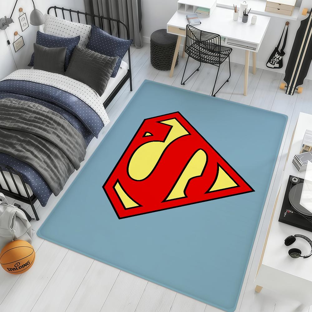 movie S-Superman logo cool art ML hogar Bedside Rug Kitchen Bath Floor Mat Hallway Balcony Carpet Entrance Doormat Decor Home