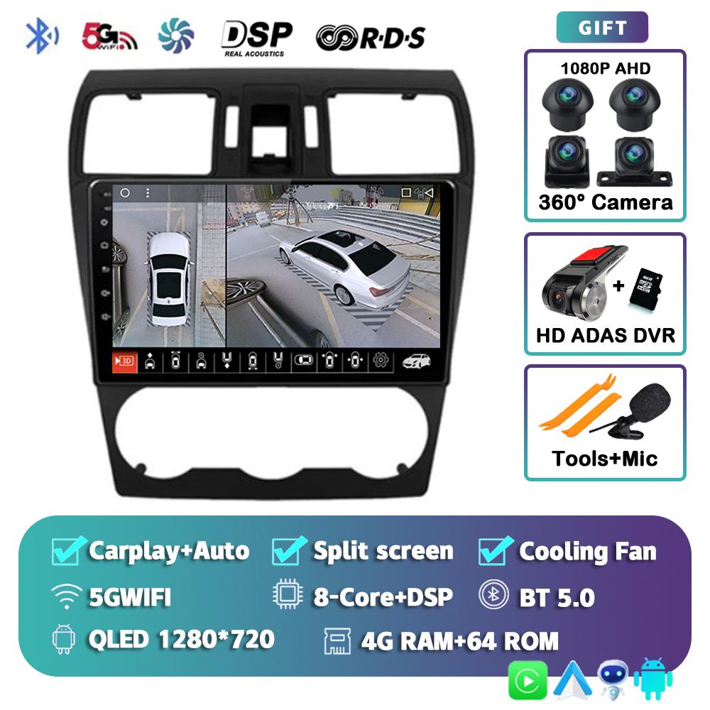 Android 14 Carplay Автомагнитола для Subaru Forester XV WRX 2012 2013 2014 2015 2018 Мультимедийный проигрыватель GPS Стерео DSP WiFi+4G