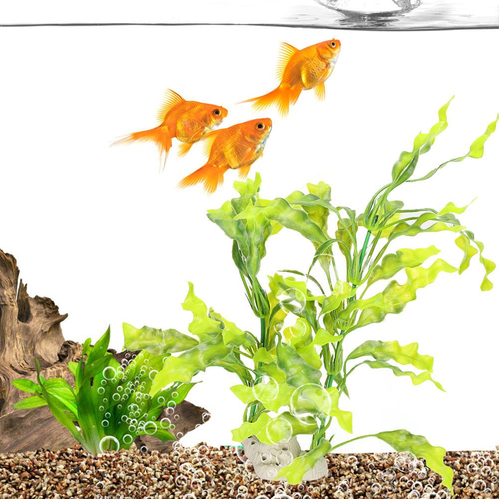 Пластиковые Аквариумные Имитация Водорослей Искусственные Водные Растения Аквариумы Ландшафтное Украшение с Белым Основанием7945 Ламинария