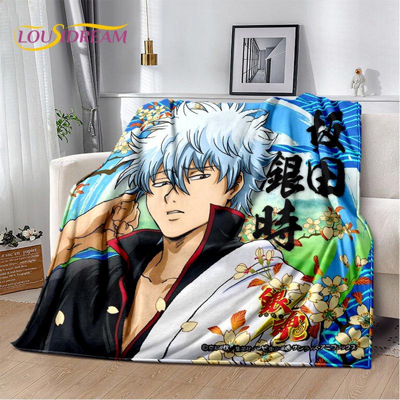 Anime Gintoki Kagura Gintama Soft Plush Blanket,Flannel Blanket Throw Blanket for Living Room Bedroom Bed Sofa Picnic Cover Kids
