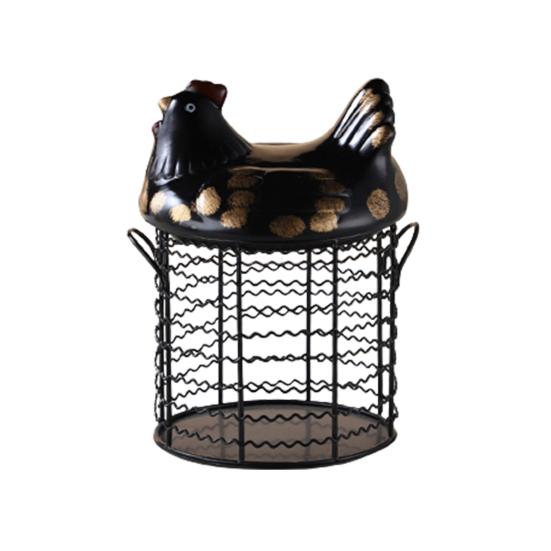 Корзина для хранения яиц, крышка для курицы большой емкости с керамическим держателем для хранения яиц в скандинавском стиле для кухни