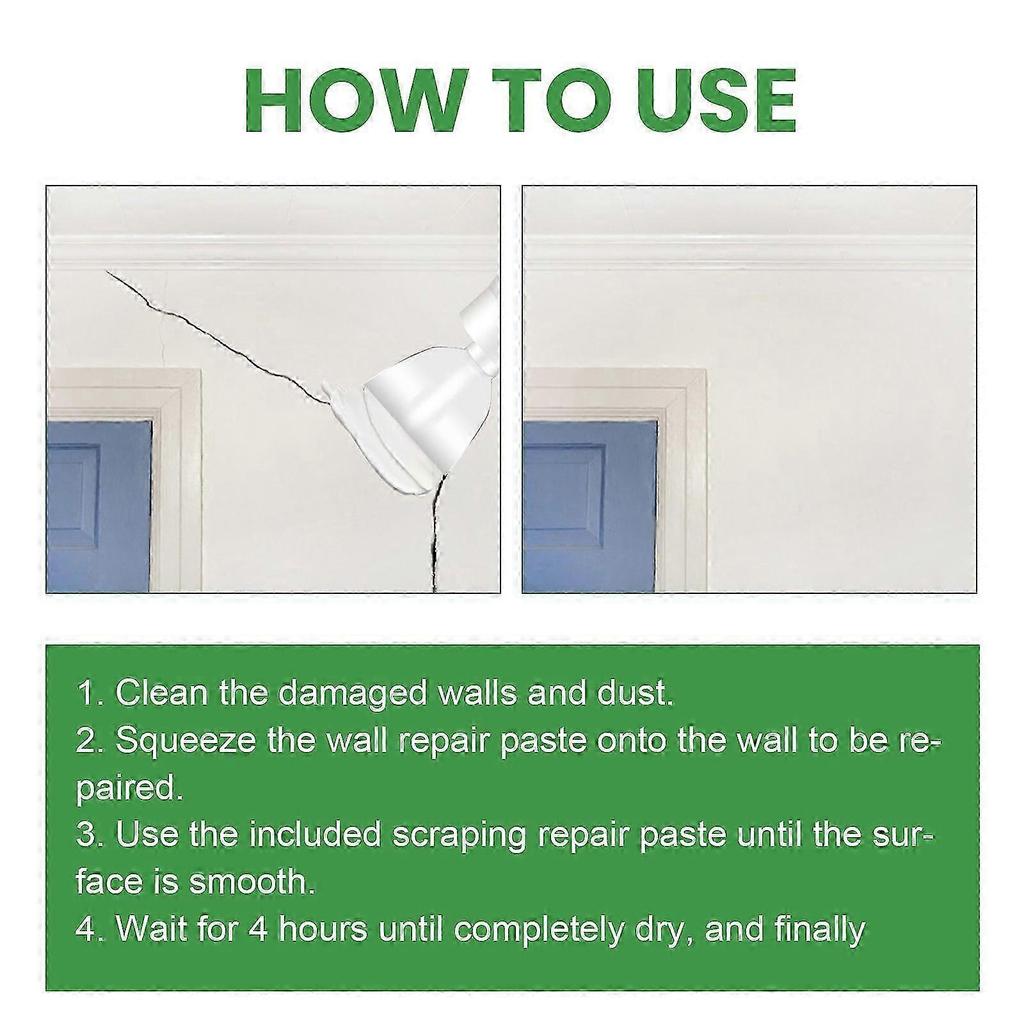 Waterproof Wall Repair Paste - Quick, Easy, and Durable Multi-Functional Crack and Hole Filler for Indoor & Outdoor Walls, 200g