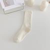 1 Pair Women Cotton Calf Socks Mid-tube No Odor Solid Color Thread High Elasticity Anti-slip