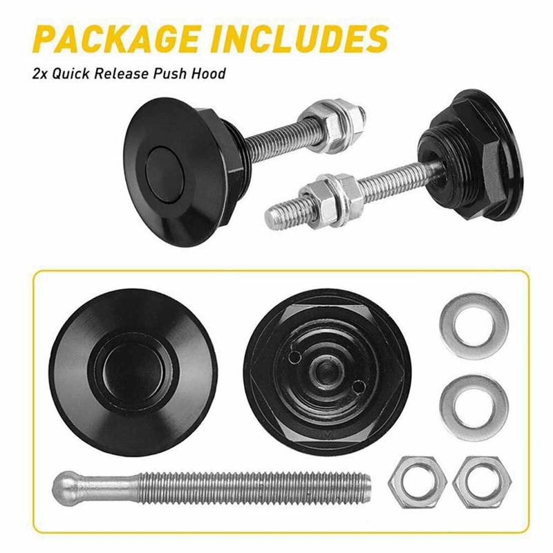 16 PCS Push Button Quick Release Hood Bonnet Pins Lock Clip Car Bumper Latch Kit
