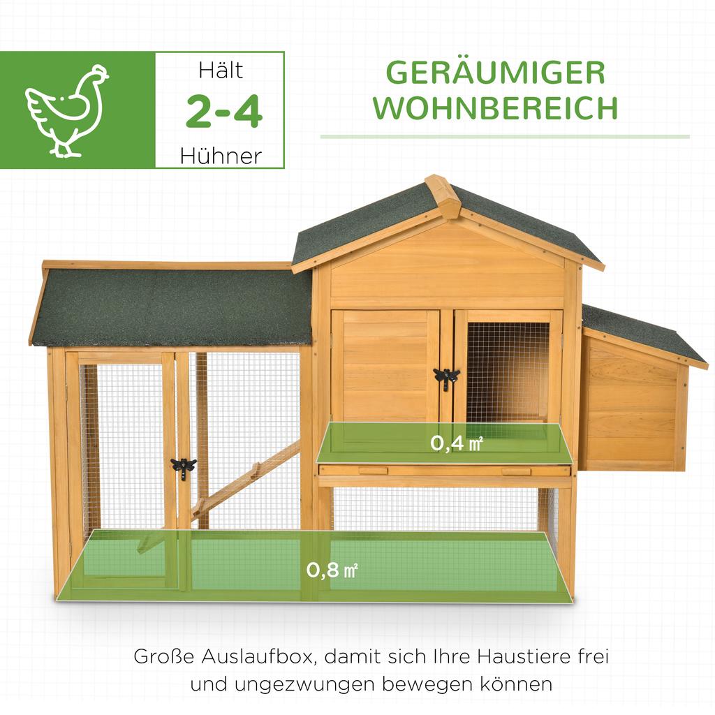 Dwarf chicken coop with run and brooder. Weatherproof sealed fir wood. Asphalt roof. Yellow+Green