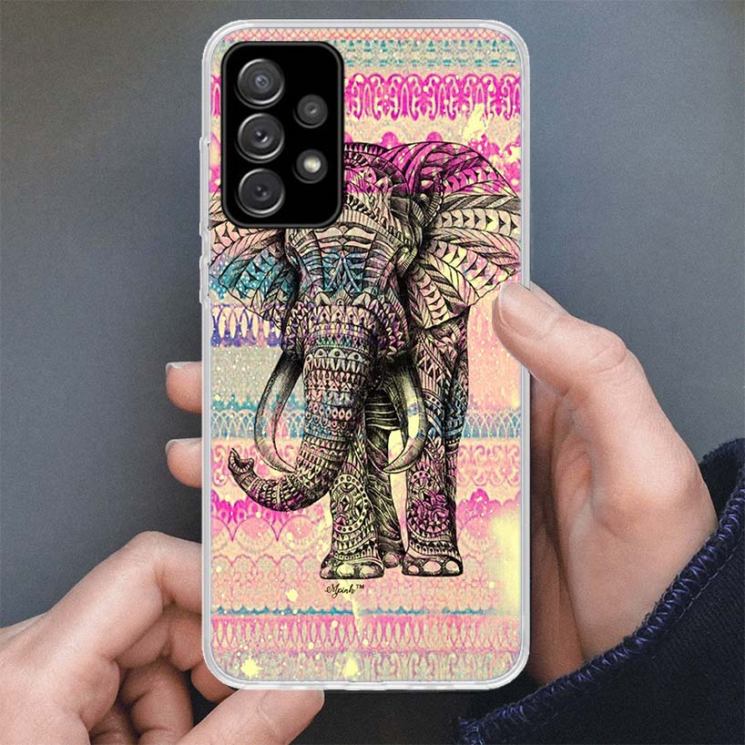 Слон Мандала Ацтекский Чехол для Телефона Для Samsung Galaxy A17 A16 A56 A15 A55 A14 A54 A13 A53 A36 A35 A34 A33 A26 A25 A24 A23 A05S A0