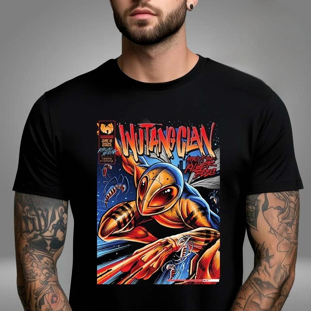 Wu Tang Clan Глобальный Тур Мерч Графический Принт Футболка Высококачественная Роскошная Мужская Женская Топ Мода Y2k Оверсайз Свободная Повседневная Хлопковая Футболка