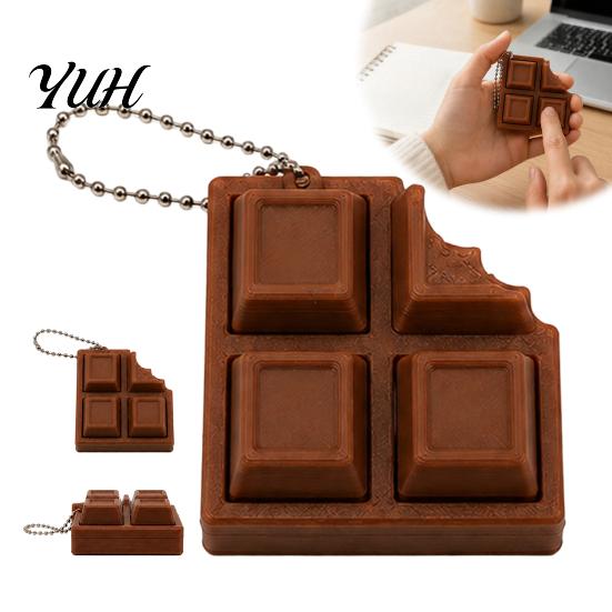 Сенсорные игрушки для взрослых и детей, 3D-печатная плитка шоколадной конфеты, кликер, фиджет-игрушка, брелок-антистресс в форме клавиатуры, игрушка для снятия стресса на рабочий стол, для детей,