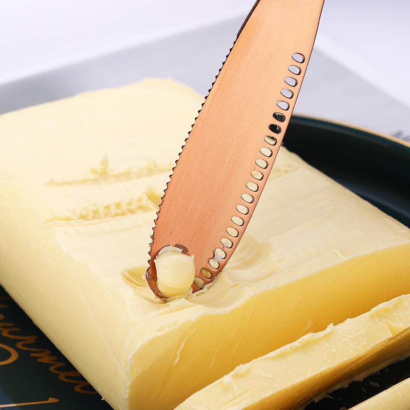 Multifunction Butter Knife with Hole Cheese Dessert Jam Knife Cutlery Tool Kitchen Toast Bread Knife Tableware