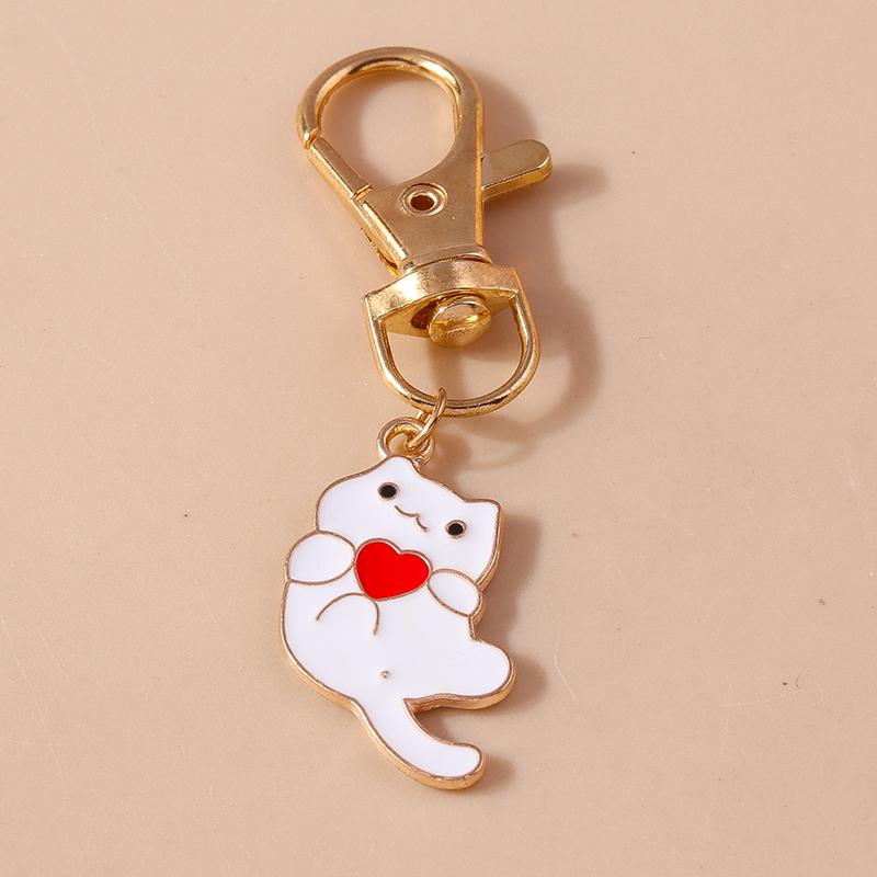 Cute Enamel Puppy Dog Cat Paw Keychain Footprint Keyring Pendants for Car Key Holder Handbag Decor DIY Pet  Jewelry  Gifts