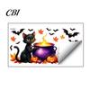 Easy Peel Stick Classroom Wall Decor Cute Halloween Decals, Black Cat Witch Bat Pumpkin Stickers, Fall Removable Autumn Stickers & Art for Home