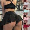 New Female High Waist Pole Dance Ruffled Shorts Pants Tight Bikini