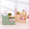 Solid Color Simple Stationery Pen Holder Desktop Storage Box Phone Holder Miscellaneous Compartment Large Capacity Office Supply