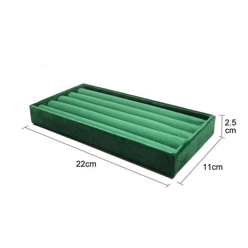 Темно-зеленый бархатный лоток для хранения ювелирных изделий, органайзер для ювелирных изделий, реквизит для хранения, подставка для колец, серег, ожерелий, браслетов