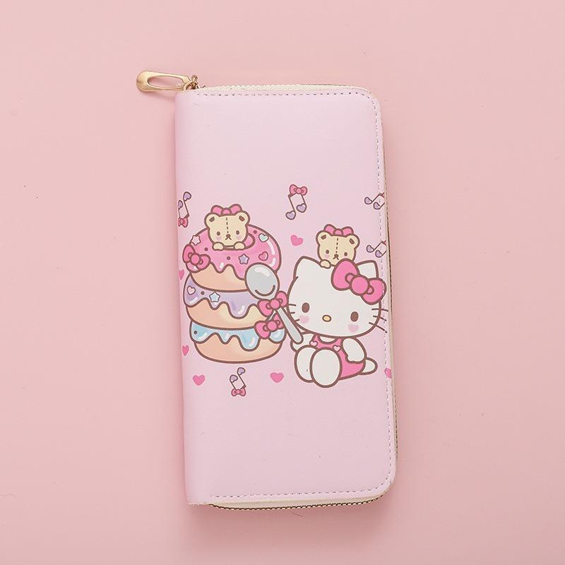 Fresh Japanese Cute Kitten Lady Wallet Girls Wallet Long Zipper Texture Student Card Bag New