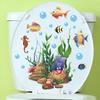 Toilet Lid Stickers Self-adhesive PVC Decals Vinyl Art Decoration Creative Undersea Animals & Plants Wall Stickers Removable Bathroom Ceramic