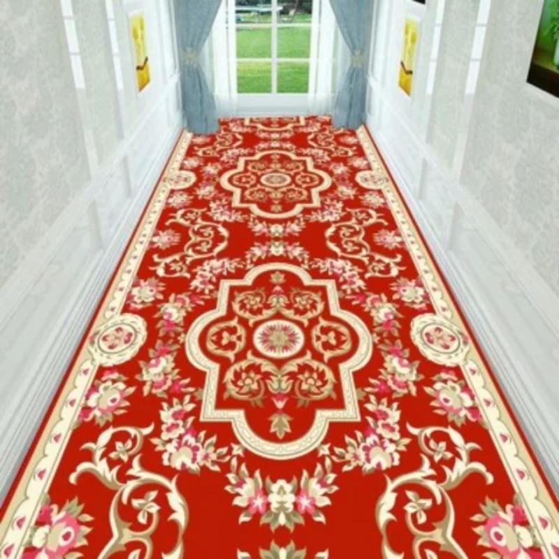 Коридор Отеля Красная Ковровая Дорожка Домашний Коридор Длинный Ковер Мягкий Ковер для Лестницы Входной Напольный Коврик Свадебная Дорожка Ковер