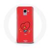 Case for Samsung Galaxy A8 2018 BTS Bangtan Boys BT21 TATA V Red Background