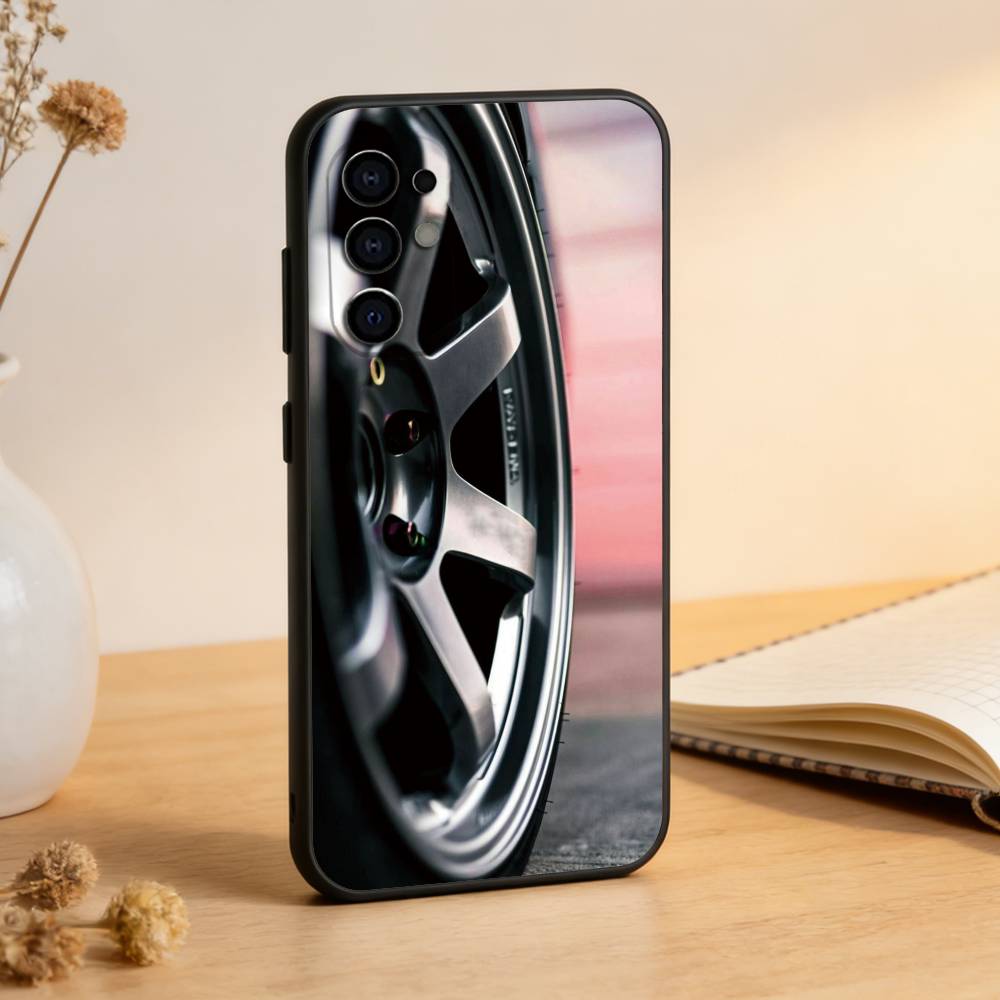 Чехол для телефона с рисунком автомобильного колеса для Samsung S25, S24, S21, S22, S23, S30, Ultra, S20, Plus, Fe, Lite, Note, 10, Черный чехол