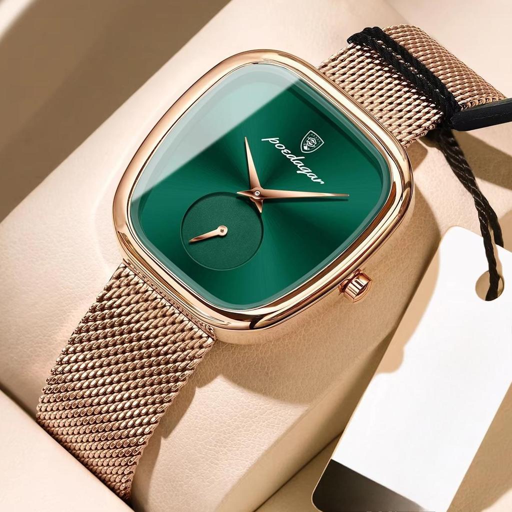Poedagar 783 Women Quartz Watch Irregular Shape Stainless Steel Waterproof Luminous Fashion Elegant Ladies Wristwatch