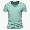 Classic Men's V-neck Tee Short Sleeve Casual Fashion Tops for Daily Wear