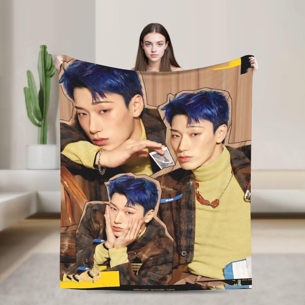 Плед Kpop Ateez Плед Качественный Супер Теплый Плед Зимний Детская Спальня Принт Покрывало